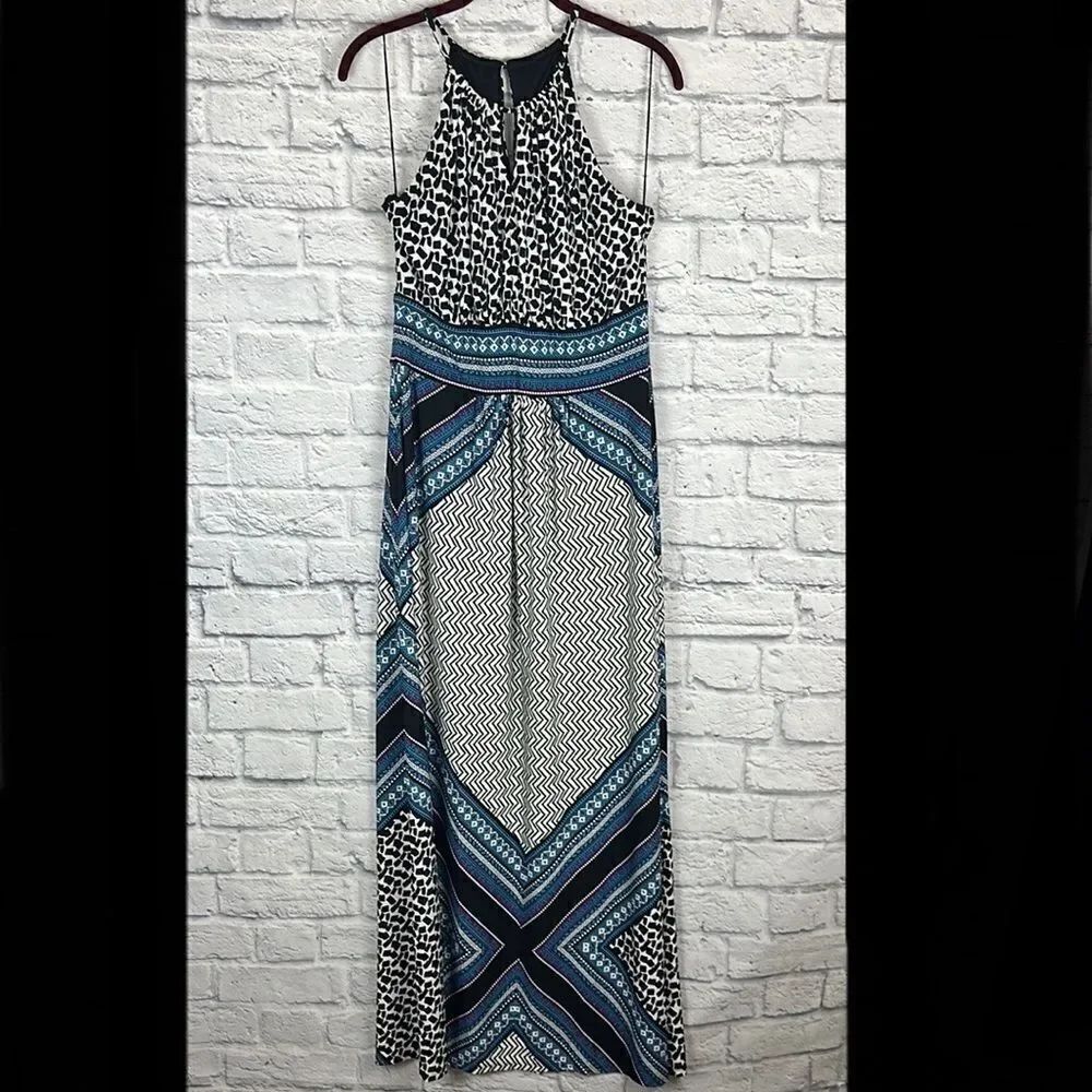 London Times Collection Patterned Maxi Dress Size Large